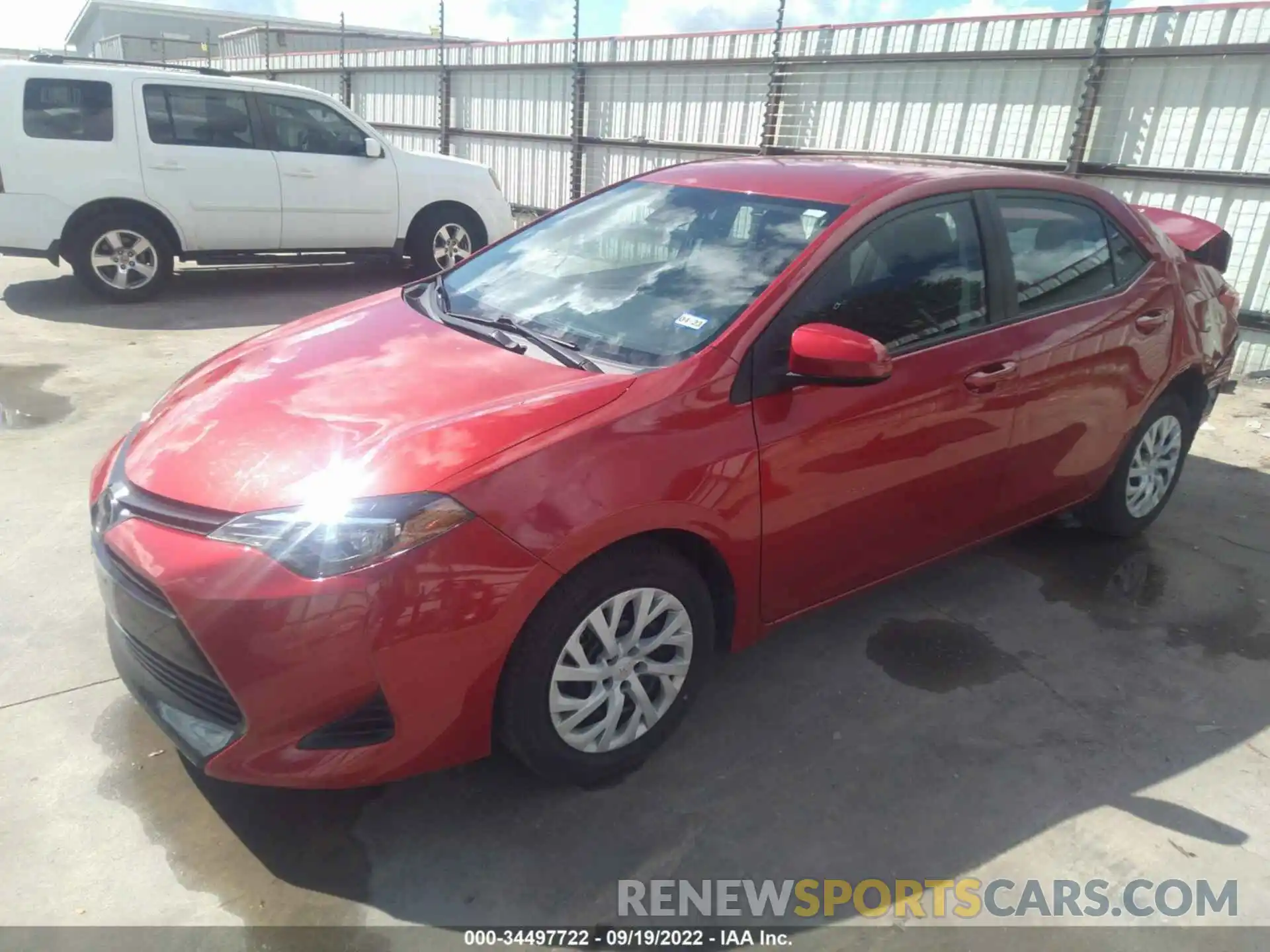 2 Photograph of a damaged car 5YFBURHE9KP879654 TOYOTA COROLLA 2019