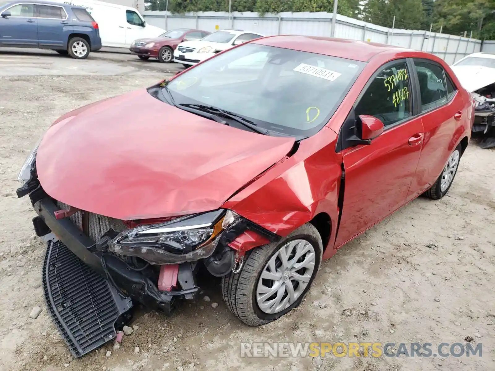 2 Photograph of a damaged car 5YFBURHE9KP884840 TOYOTA COROLLA 2019