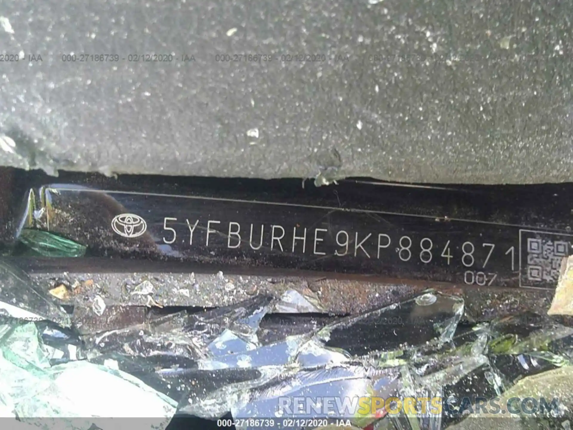 9 Photograph of a damaged car 5YFBURHE9KP884871 TOYOTA COROLLA 2019