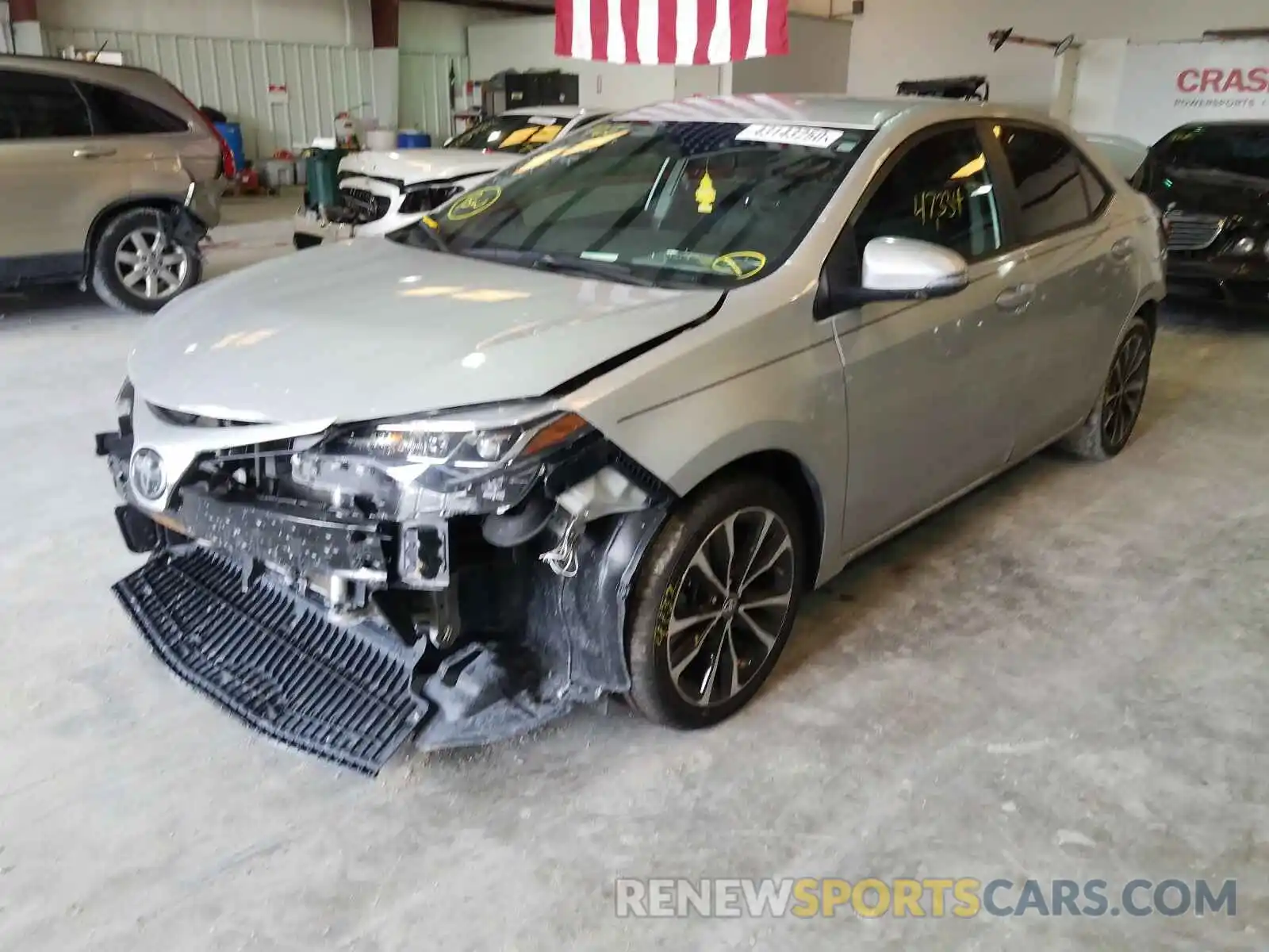 2 Photograph of a damaged car 5YFBURHE9KP888600 TOYOTA COROLLA 2019