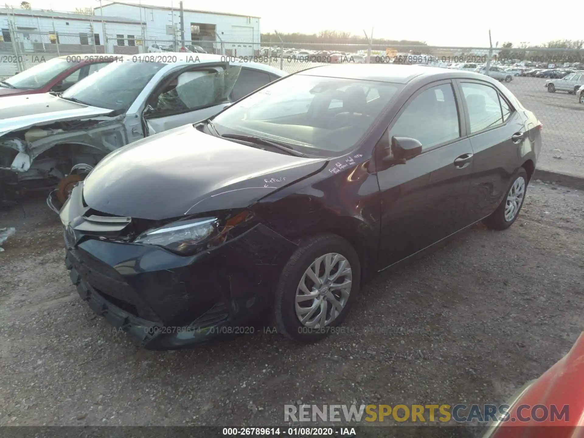 2 Photograph of a damaged car 5YFBURHE9KP888841 TOYOTA COROLLA 2019