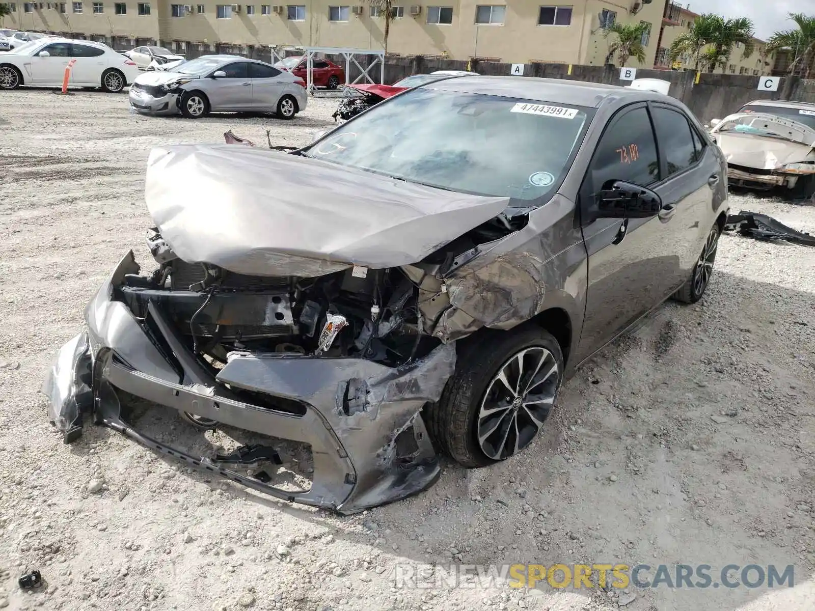 2 Photograph of a damaged car 5YFBURHE9KP888970 TOYOTA COROLLA 2019