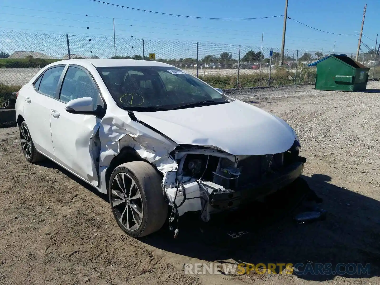 1 Photograph of a damaged car 5YFBURHE9KP889956 TOYOTA COROLLA 2019