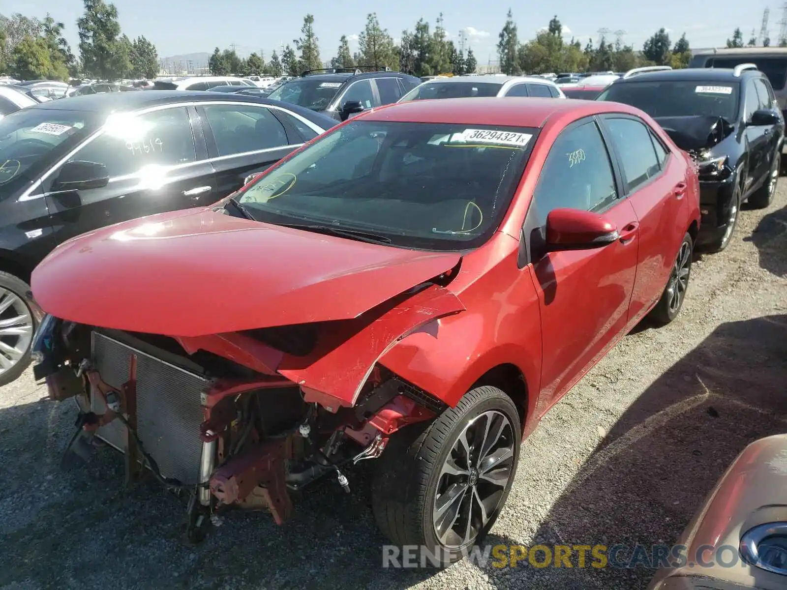 2 Photograph of a damaged car 5YFBURHE9KP892677 TOYOTA COROLLA 2019