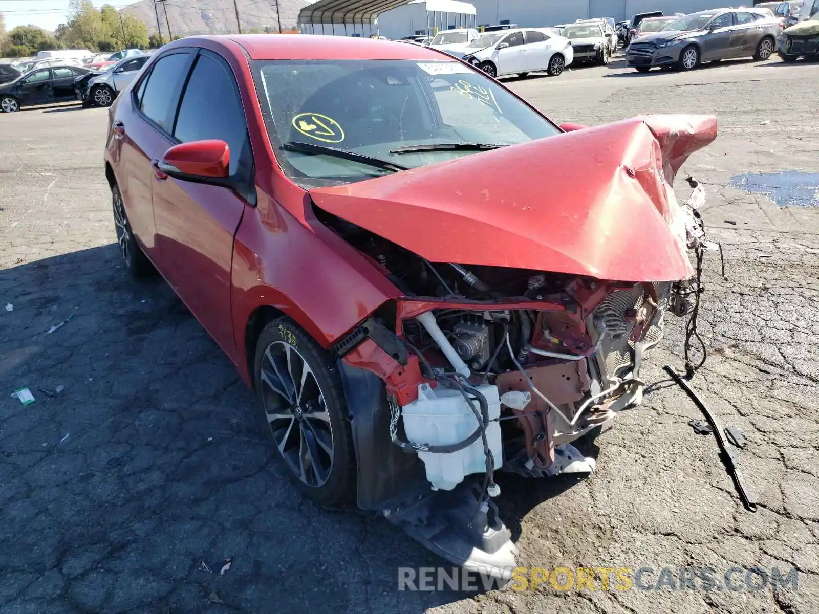 1 Photograph of a damaged car 5YFBURHE9KP893246 TOYOTA COROLLA 2019