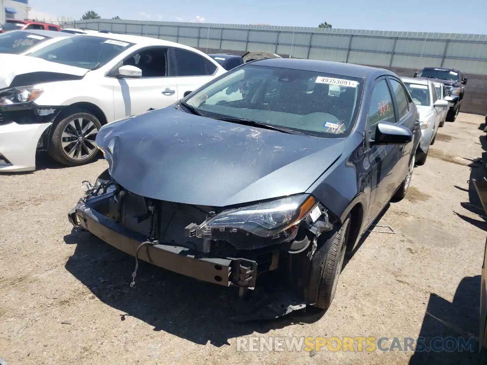 2 Photograph of a damaged car 5YFBURHE9KP899385 TOYOTA COROLLA 2019