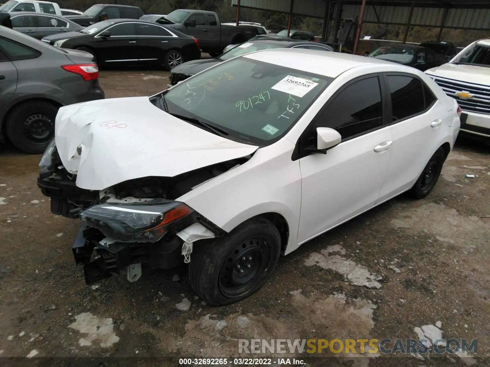 2 Photograph of a damaged car 5YFBURHE9KP901247 TOYOTA COROLLA 2019