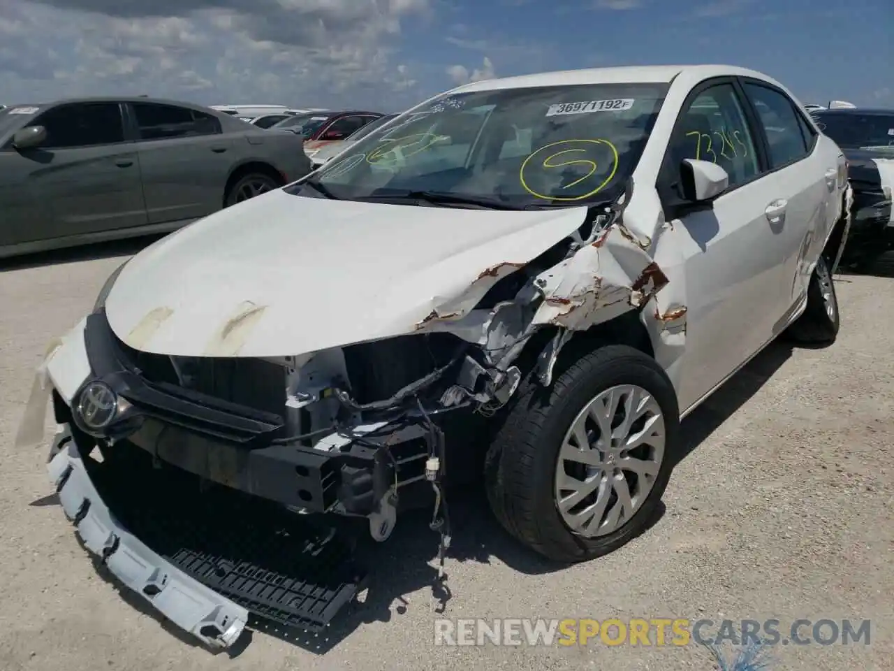 2 Photograph of a damaged car 5YFBURHE9KP904858 TOYOTA COROLLA 2019