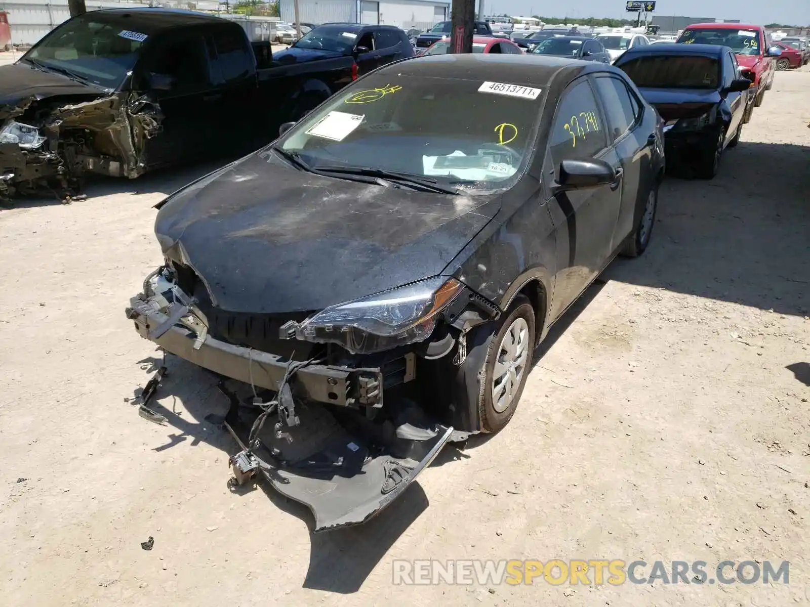 2 Photograph of a damaged car 5YFBURHE9KP906433 TOYOTA COROLLA 2019