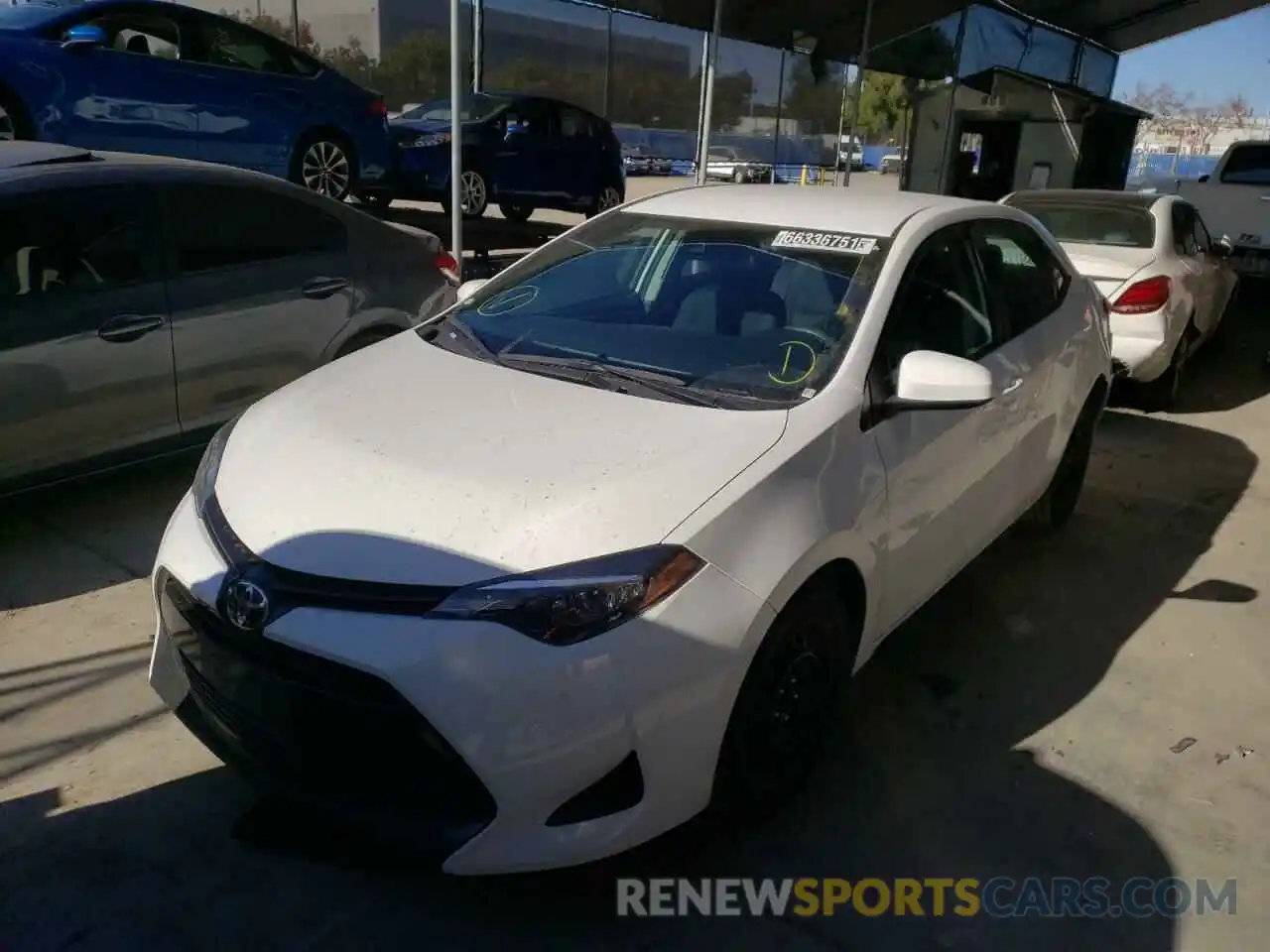 2 Photograph of a damaged car 5YFBURHE9KP910109 TOYOTA COROLLA 2019