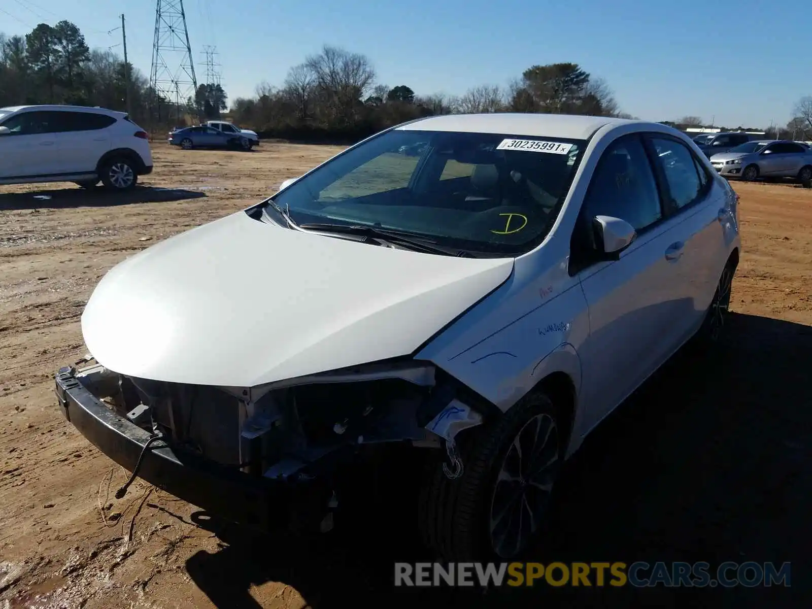 2 Photograph of a damaged car 5YFBURHE9KP910188 TOYOTA COROLLA 2019