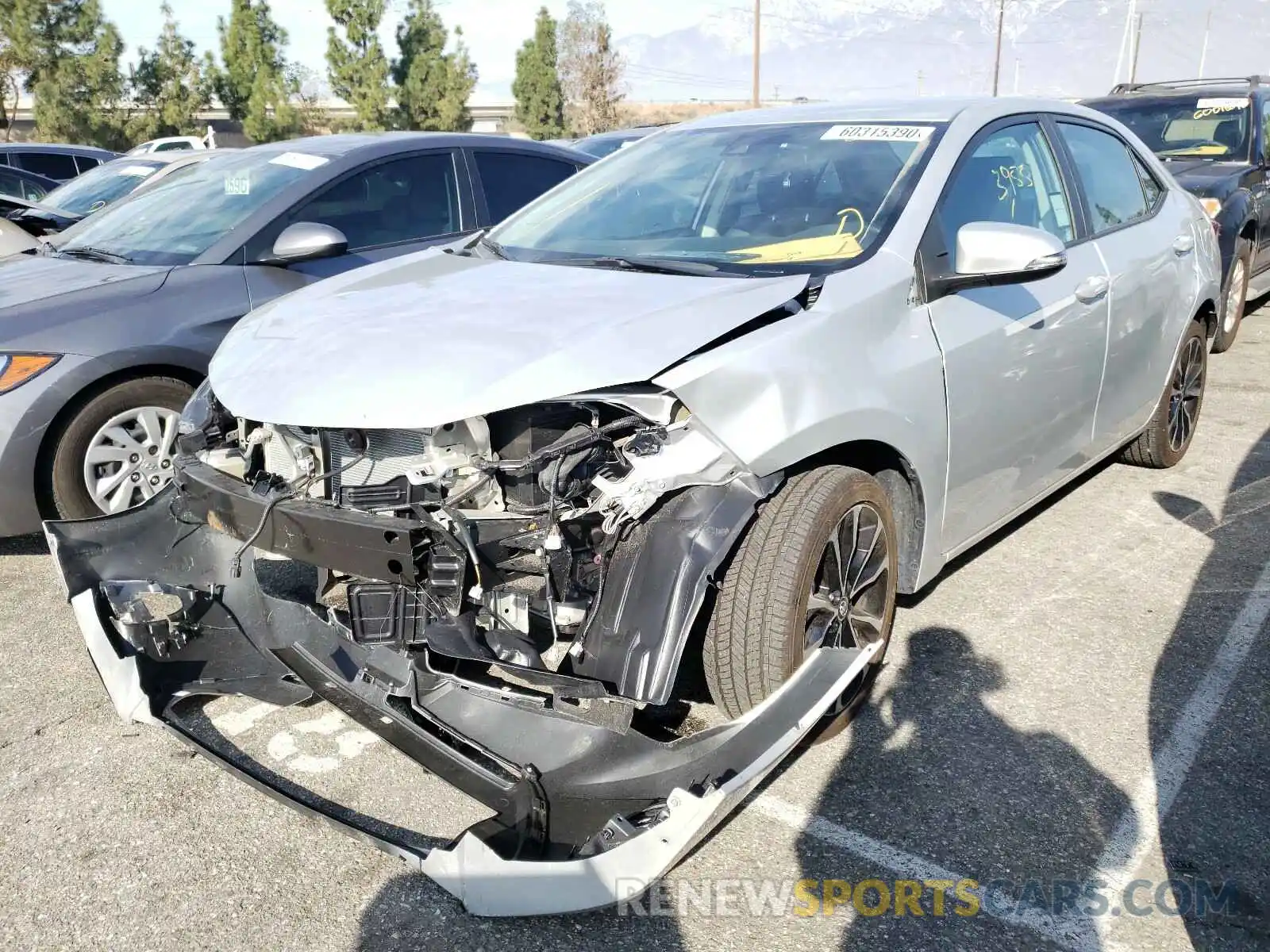 2 Photograph of a damaged car 5YFBURHE9KP915312 TOYOTA COROLLA 2019