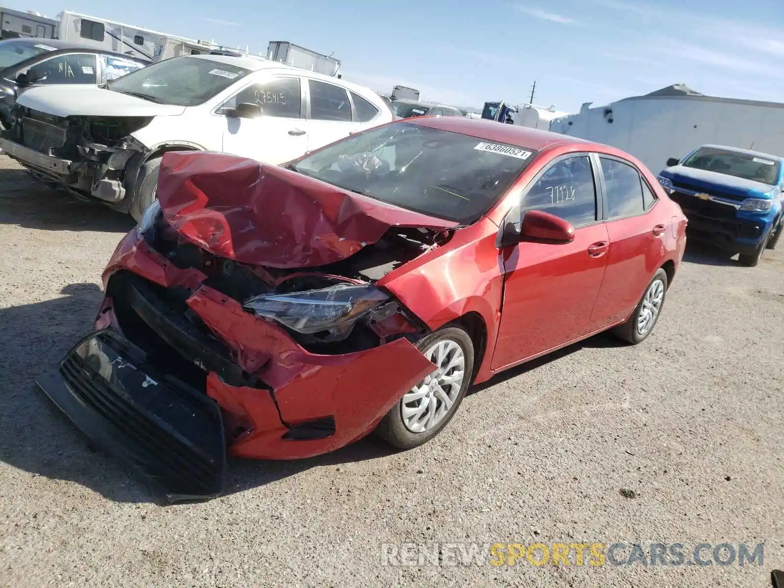 2 Photograph of a damaged car 5YFBURHE9KP916041 TOYOTA COROLLA 2019