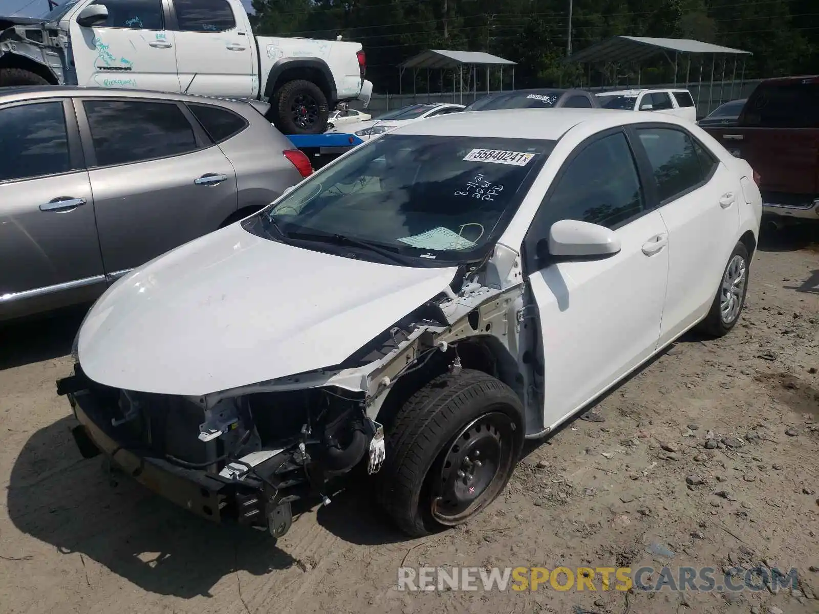 2 Photograph of a damaged car 5YFBURHE9KP922261 TOYOTA COROLLA 2019