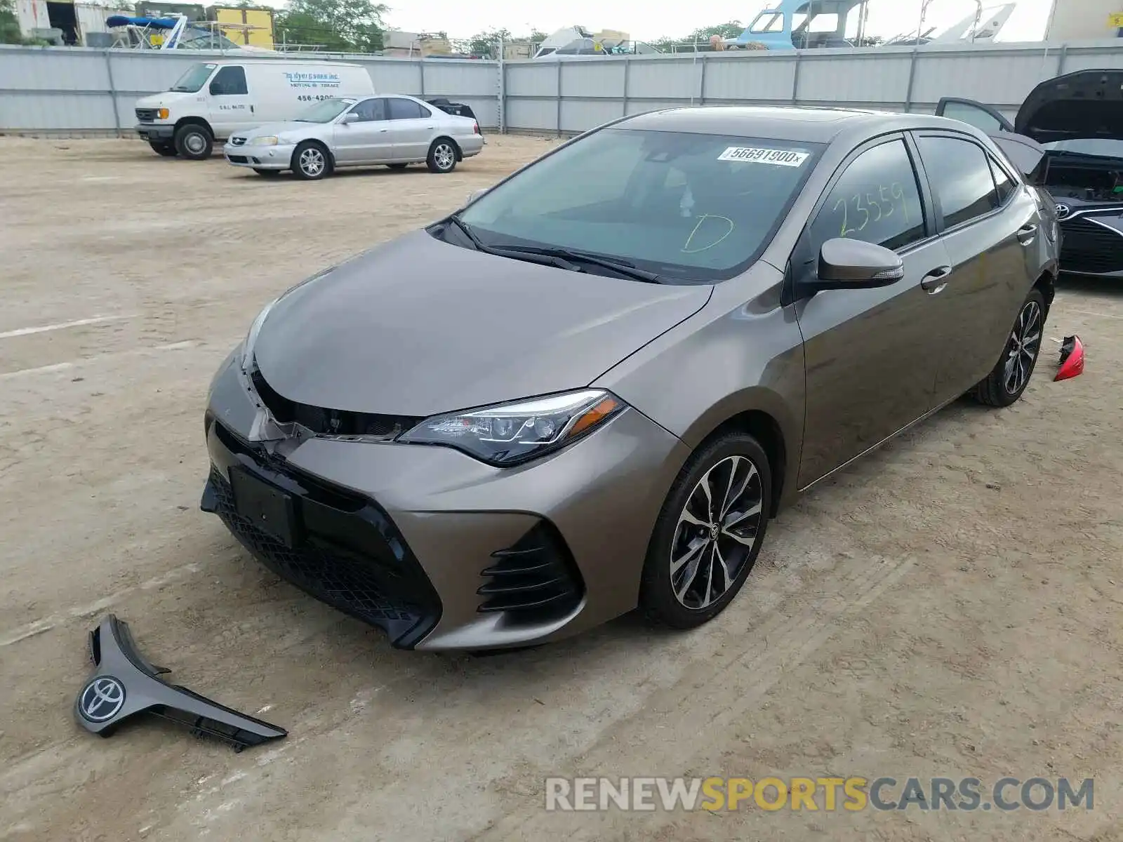 2 Photograph of a damaged car 5YFBURHE9KP922499 TOYOTA COROLLA 2019