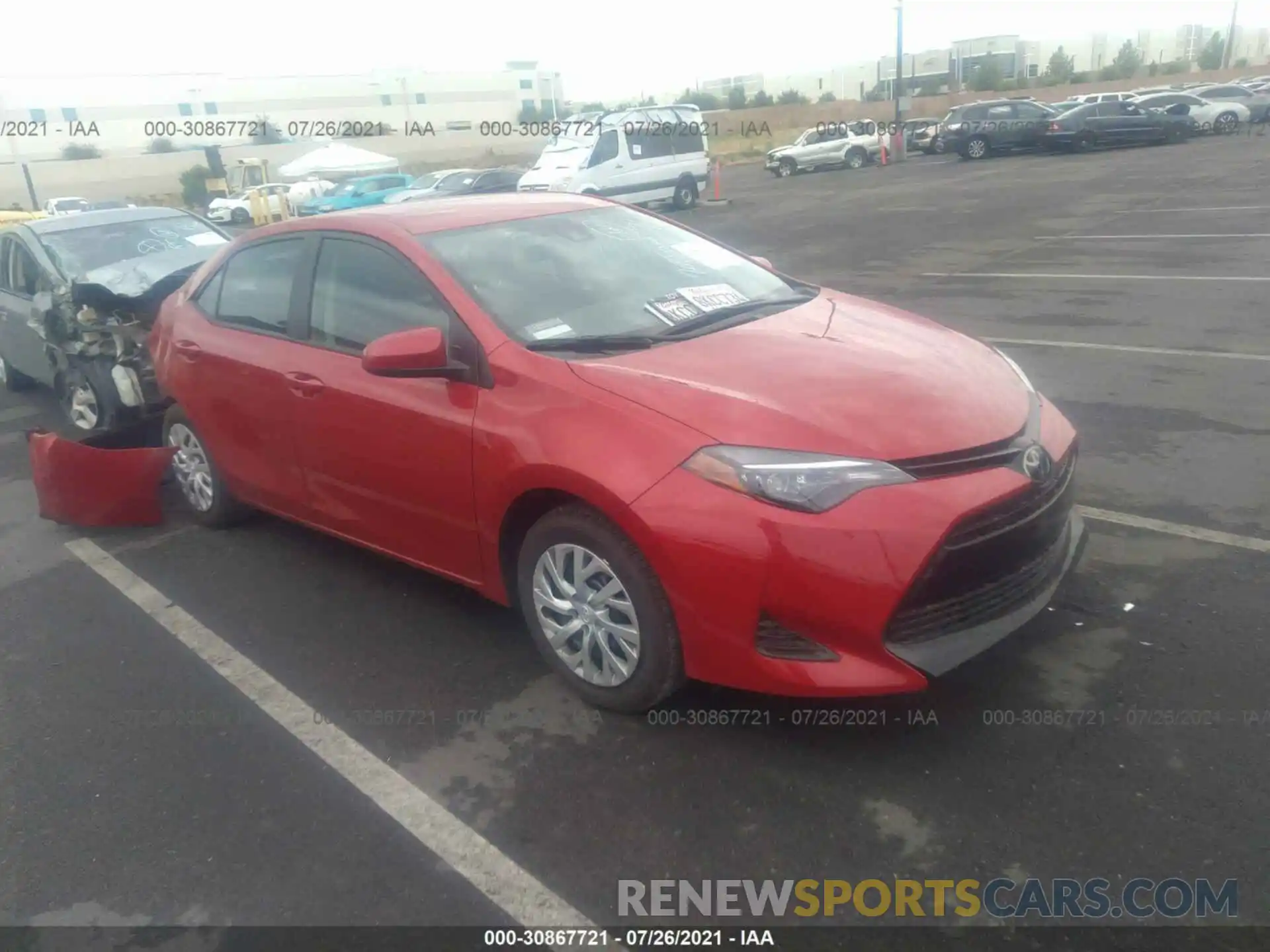 1 Photograph of a damaged car 5YFBURHE9KP923281 TOYOTA COROLLA 2019