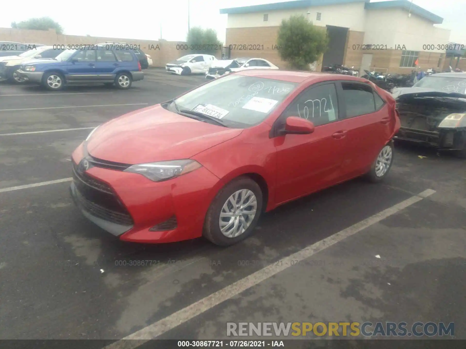 2 Photograph of a damaged car 5YFBURHE9KP923281 TOYOTA COROLLA 2019