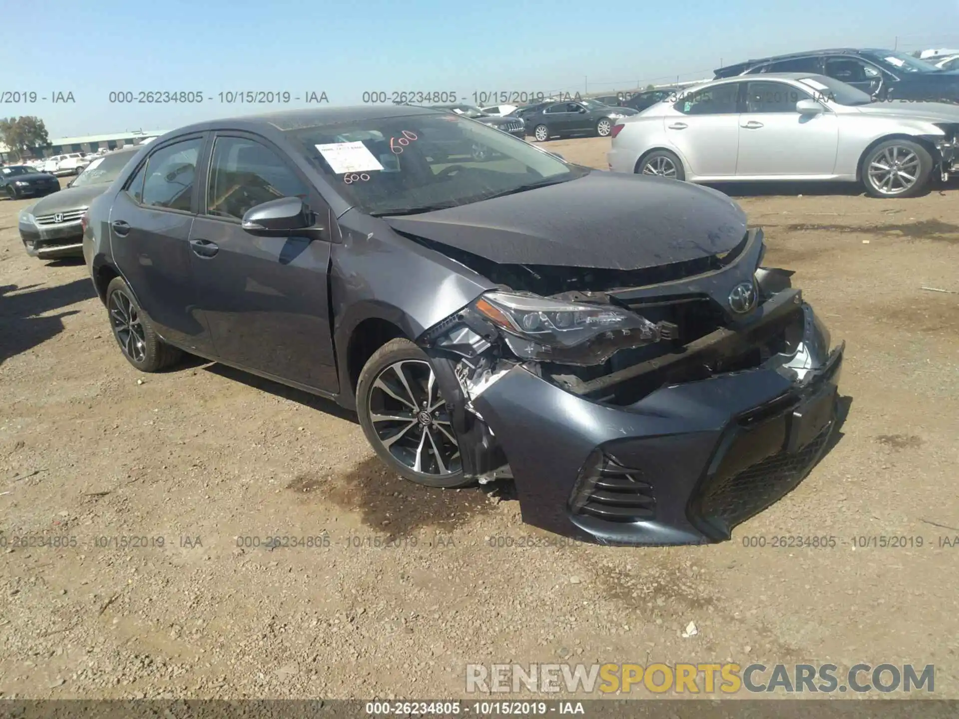 1 Photograph of a damaged car 5YFBURHE9KP923779 TOYOTA COROLLA 2019