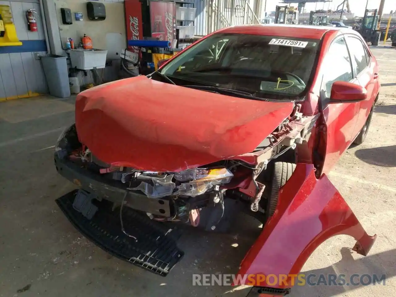 2 Photograph of a damaged car 5YFBURHE9KP924415 TOYOTA COROLLA 2019