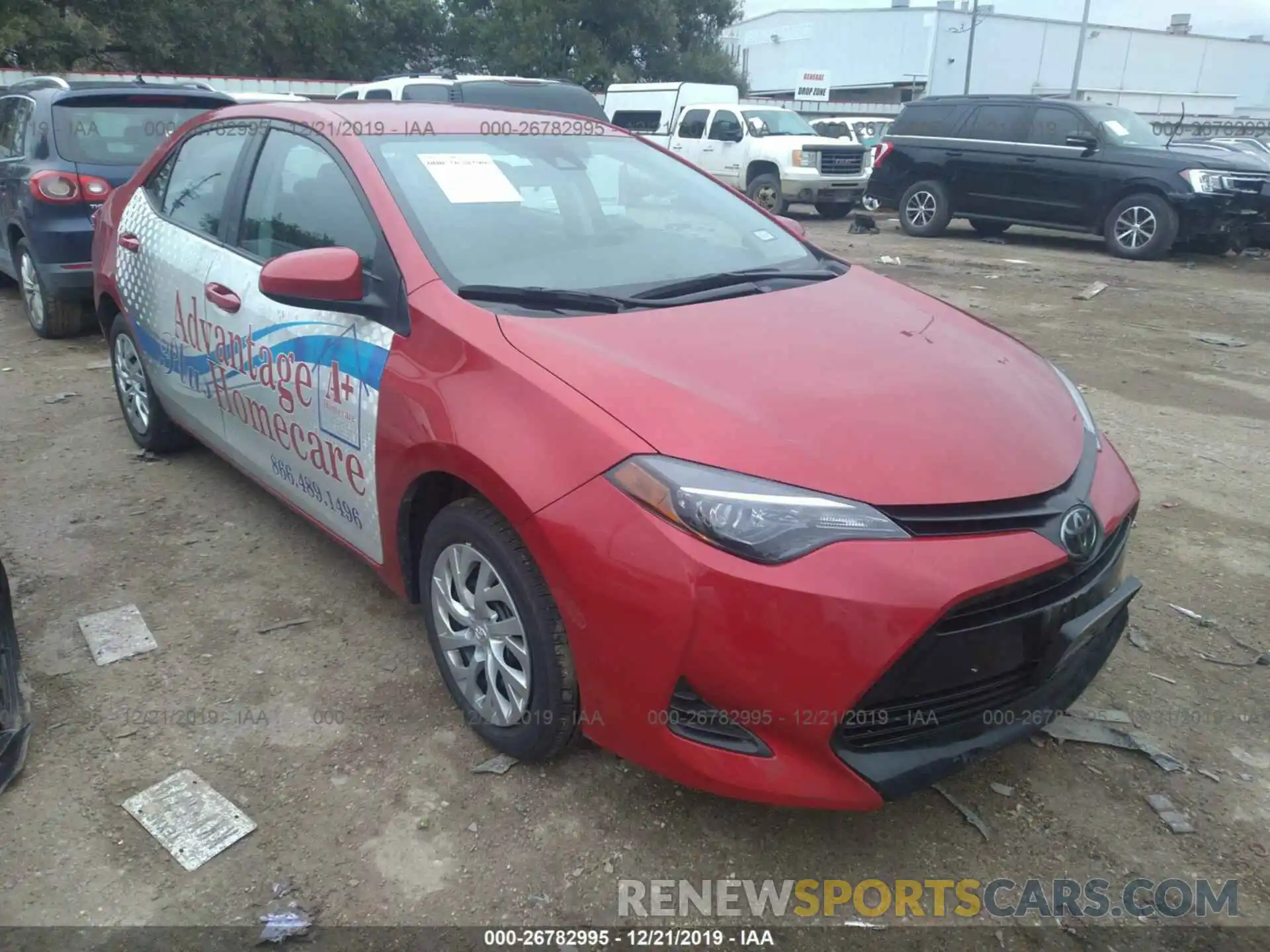 1 Photograph of a damaged car 5YFBURHE9KP926438 TOYOTA COROLLA 2019