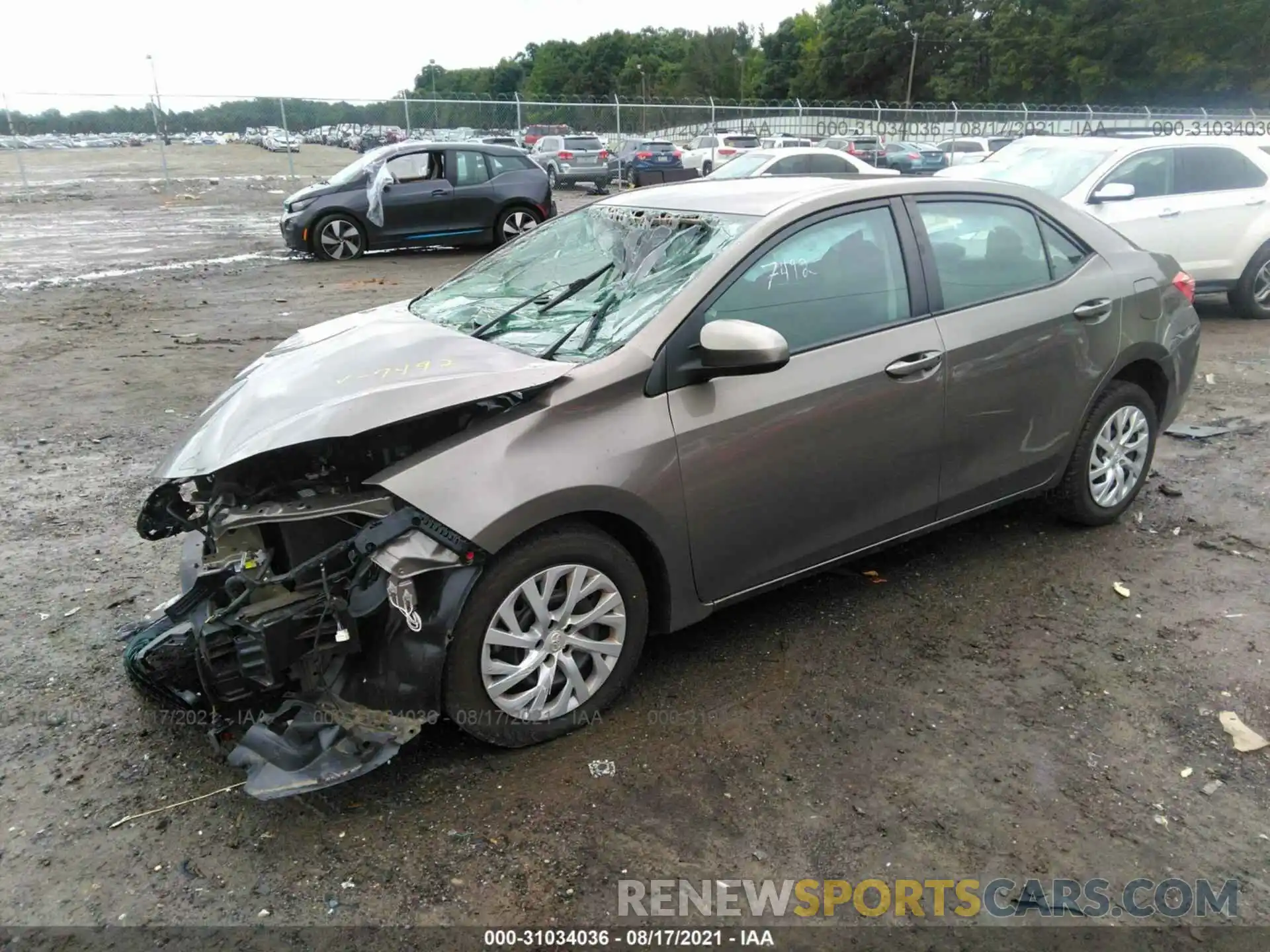 2 Photograph of a damaged car 5YFBURHE9KP927492 TOYOTA COROLLA 2019