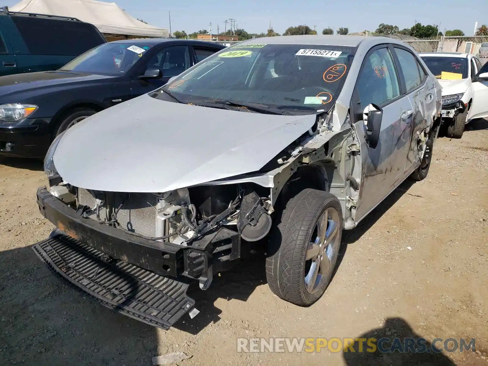 2 Photograph of a damaged car 5YFBURHE9KP929081 TOYOTA COROLLA 2019