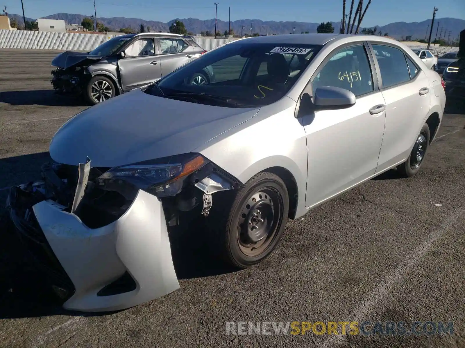 2 Photograph of a damaged car 5YFBURHE9KP931624 TOYOTA COROLLA 2019