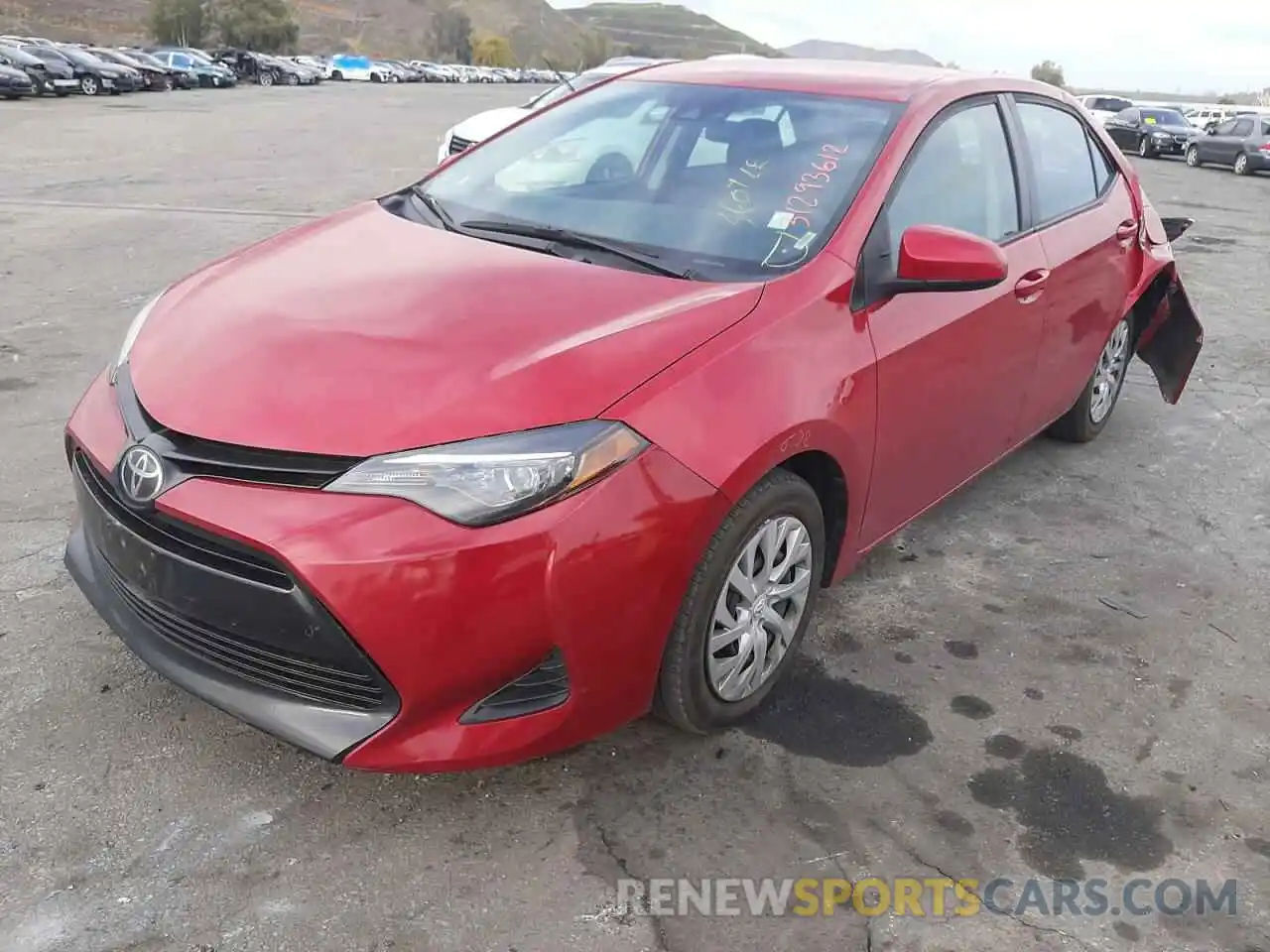 2 Photograph of a damaged car 5YFBURHE9KP933390 TOYOTA COROLLA 2019