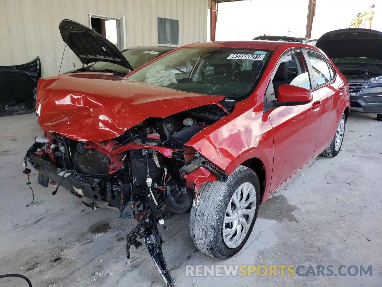 2 Photograph of a damaged car 5YFBURHE9KP933714 TOYOTA COROLLA 2019