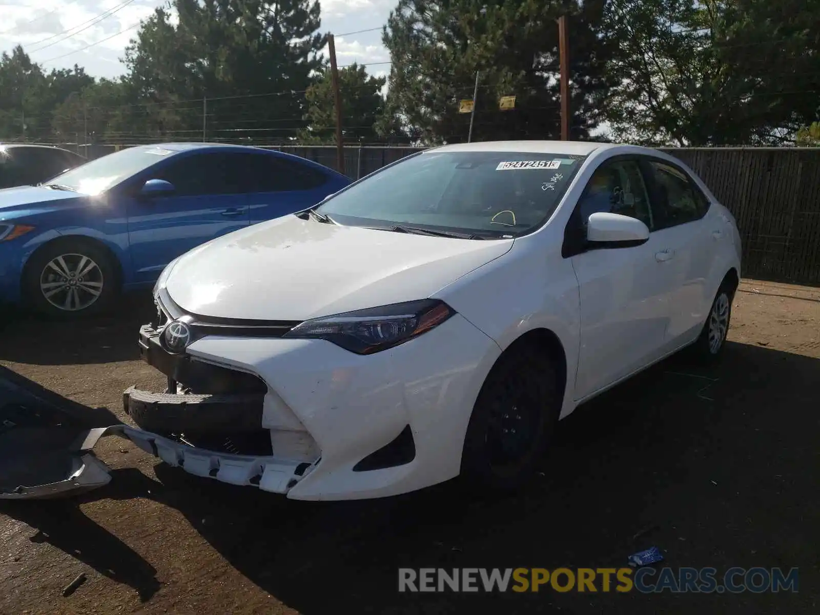 2 Photograph of a damaged car 5YFBURHE9KP936676 TOYOTA COROLLA 2019