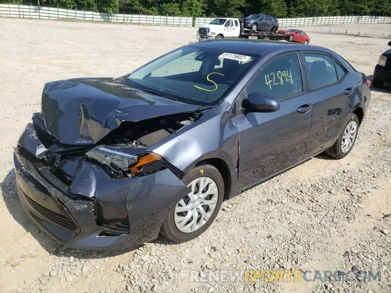 2 Photograph of a damaged car 5YFBURHE9KP943949 TOYOTA COROLLA 2019