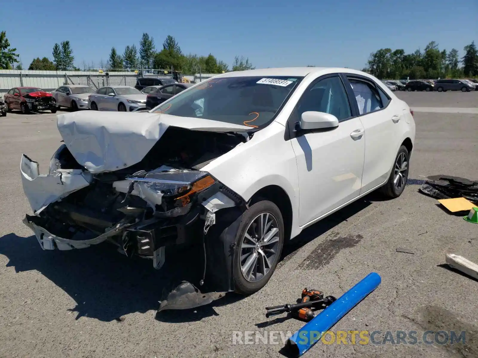 2 Photograph of a damaged car 5YFBURHE9KP946382 TOYOTA COROLLA 2019