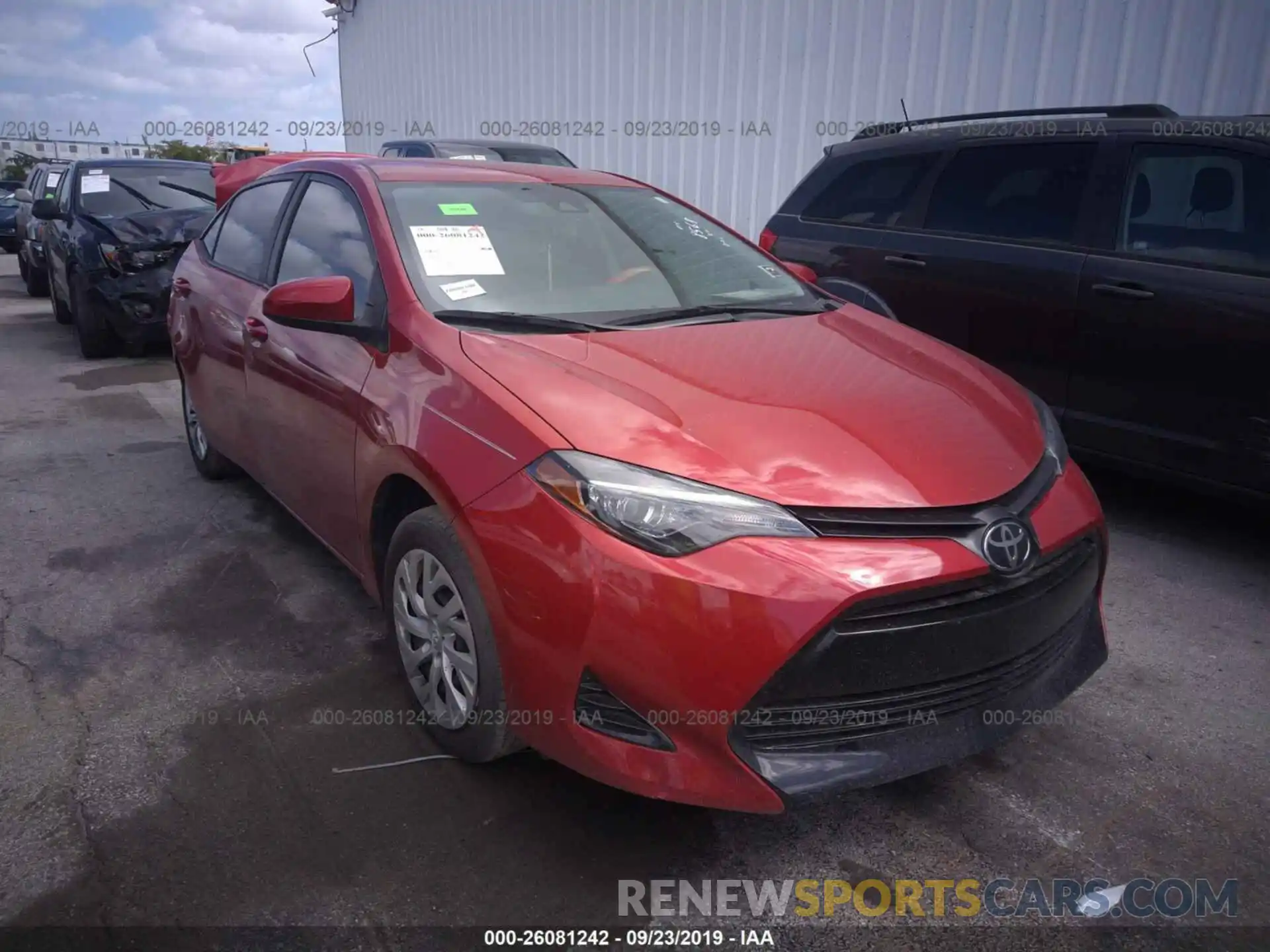 1 Photograph of a damaged car 5YFBURHEXKP858568 TOYOTA COROLLA 2019