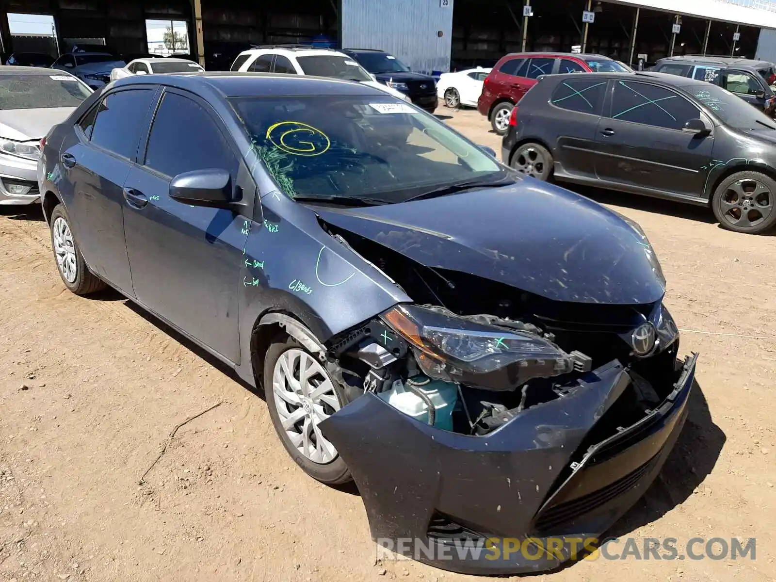 1 Photograph of a damaged car 5YFBURHEXKP862104 TOYOTA COROLLA 2019