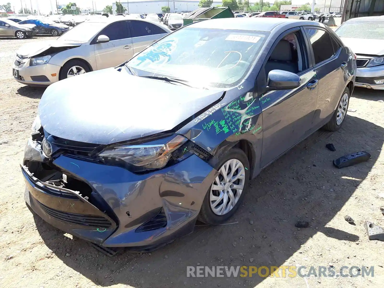 2 Photograph of a damaged car 5YFBURHEXKP862104 TOYOTA COROLLA 2019