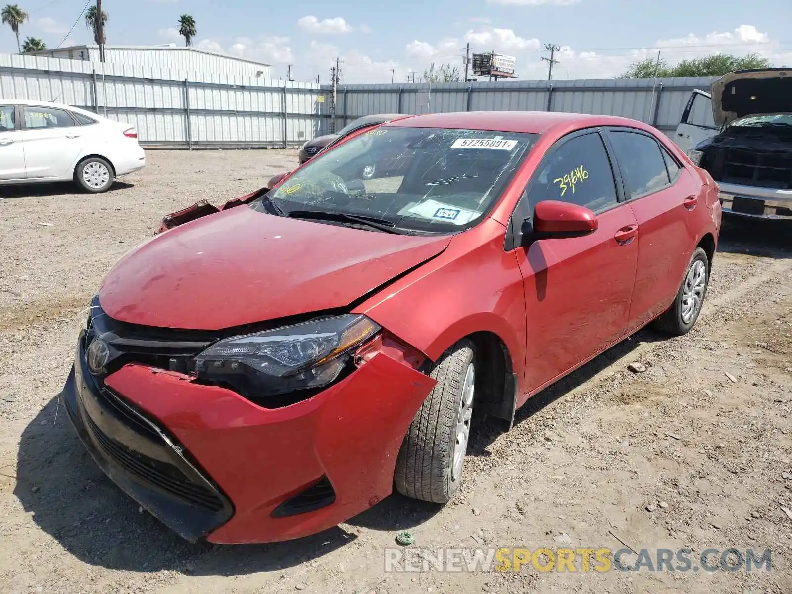 2 Photograph of a damaged car 5YFBURHEXKP866489 TOYOTA COROLLA 2019