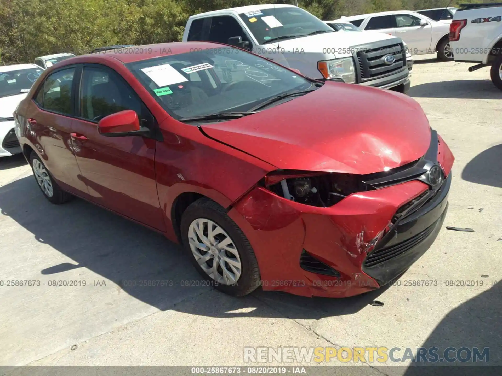 1 Photograph of a damaged car 5YFBURHEXKP868243 TOYOTA COROLLA 2019