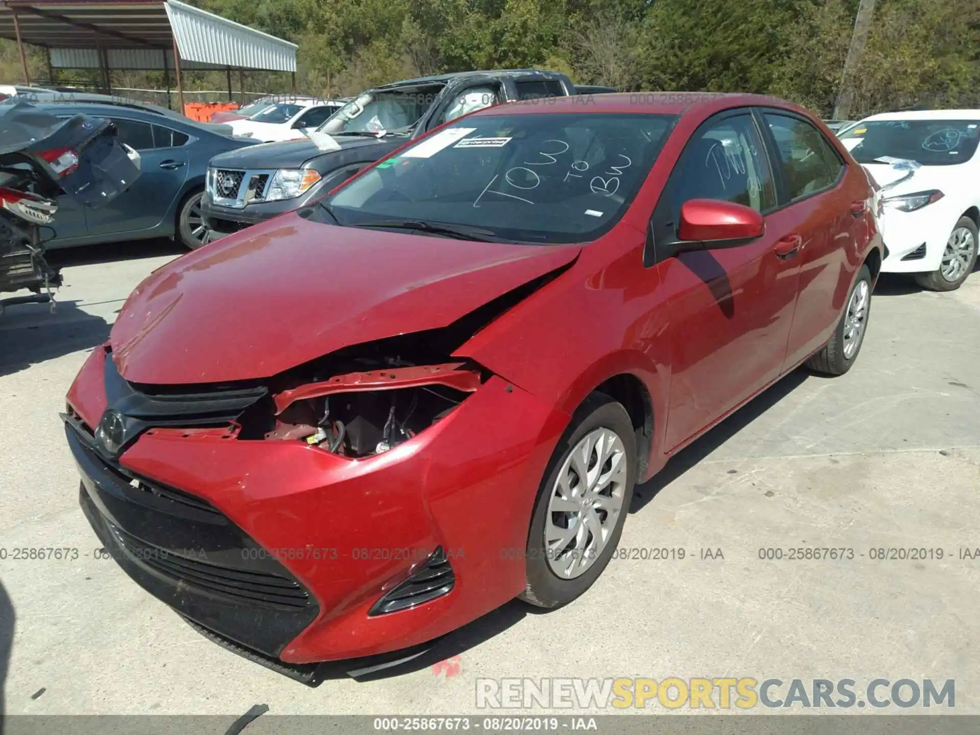 2 Photograph of a damaged car 5YFBURHEXKP868243 TOYOTA COROLLA 2019