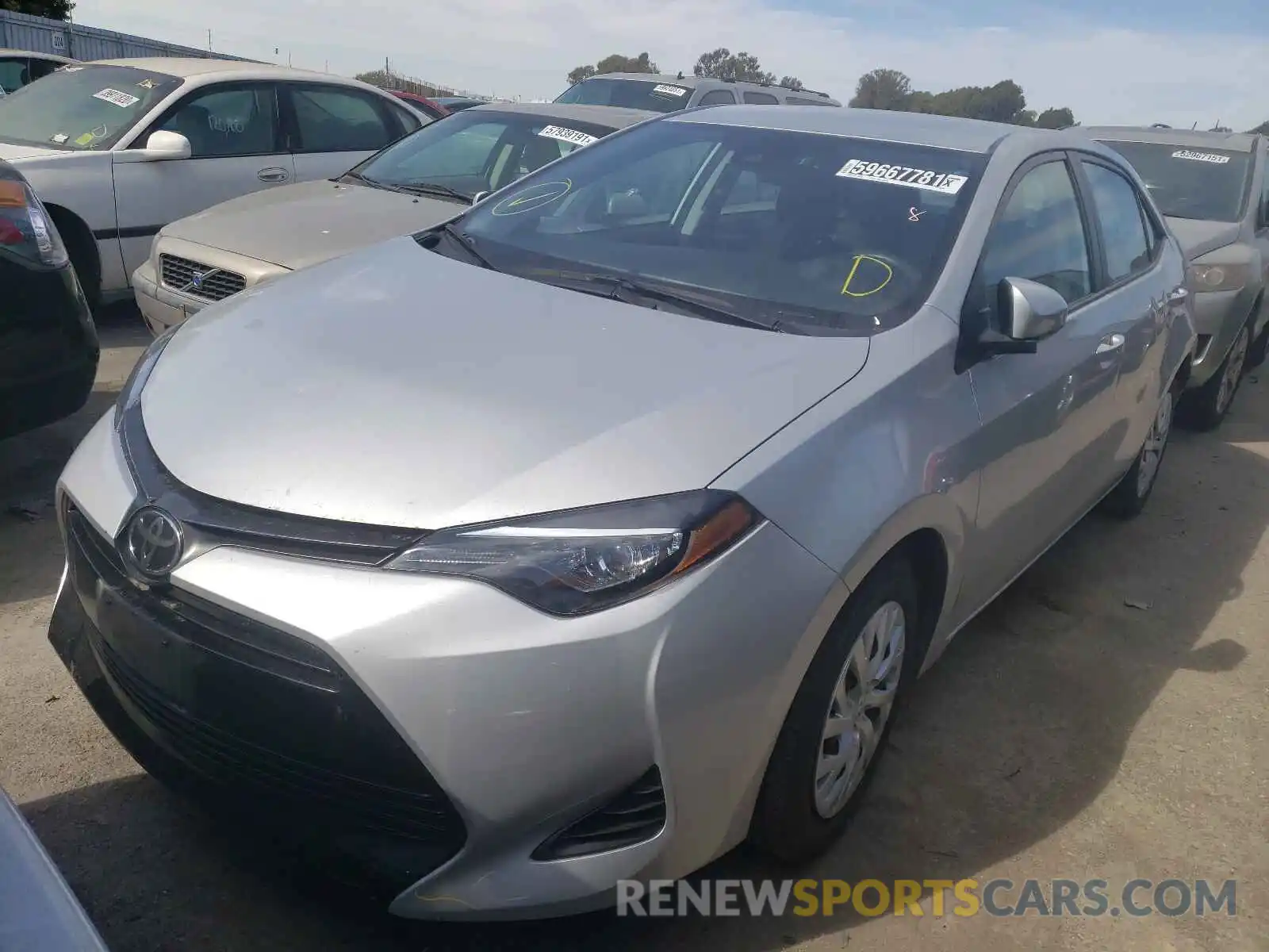 2 Photograph of a damaged car 5YFBURHEXKP888766 TOYOTA COROLLA 2019