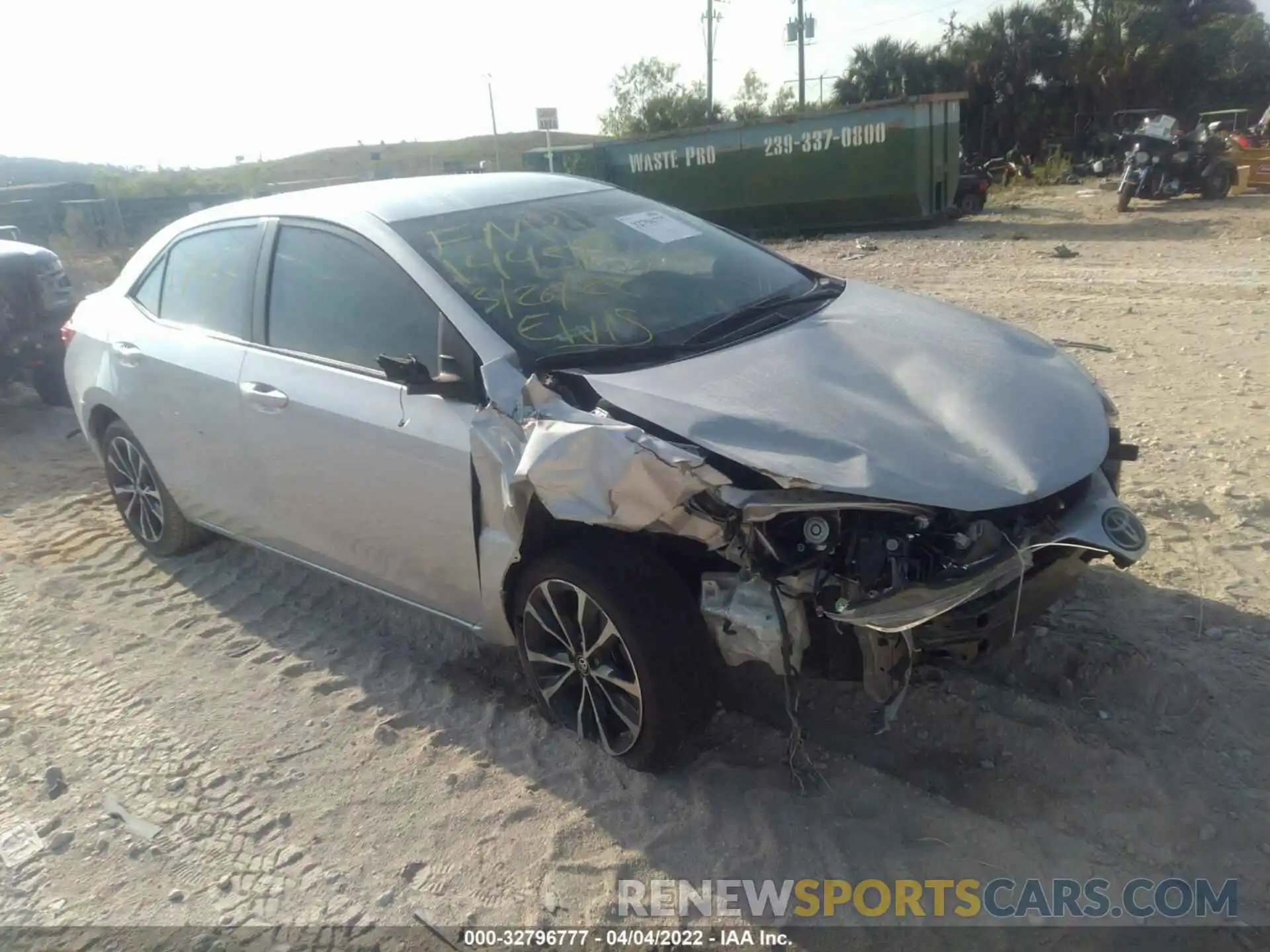 1 Photograph of a damaged car 5YFBURHEXKP889089 TOYOTA COROLLA 2019