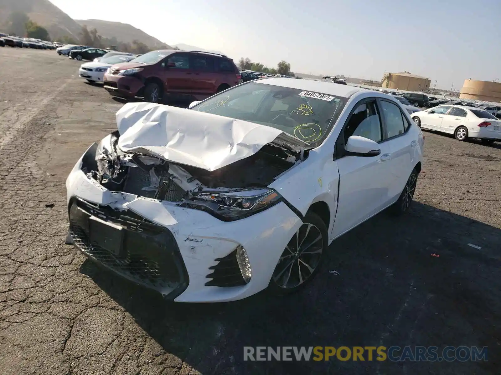 2 Photograph of a damaged car 5YFBURHEXKP891909 TOYOTA COROLLA 2019