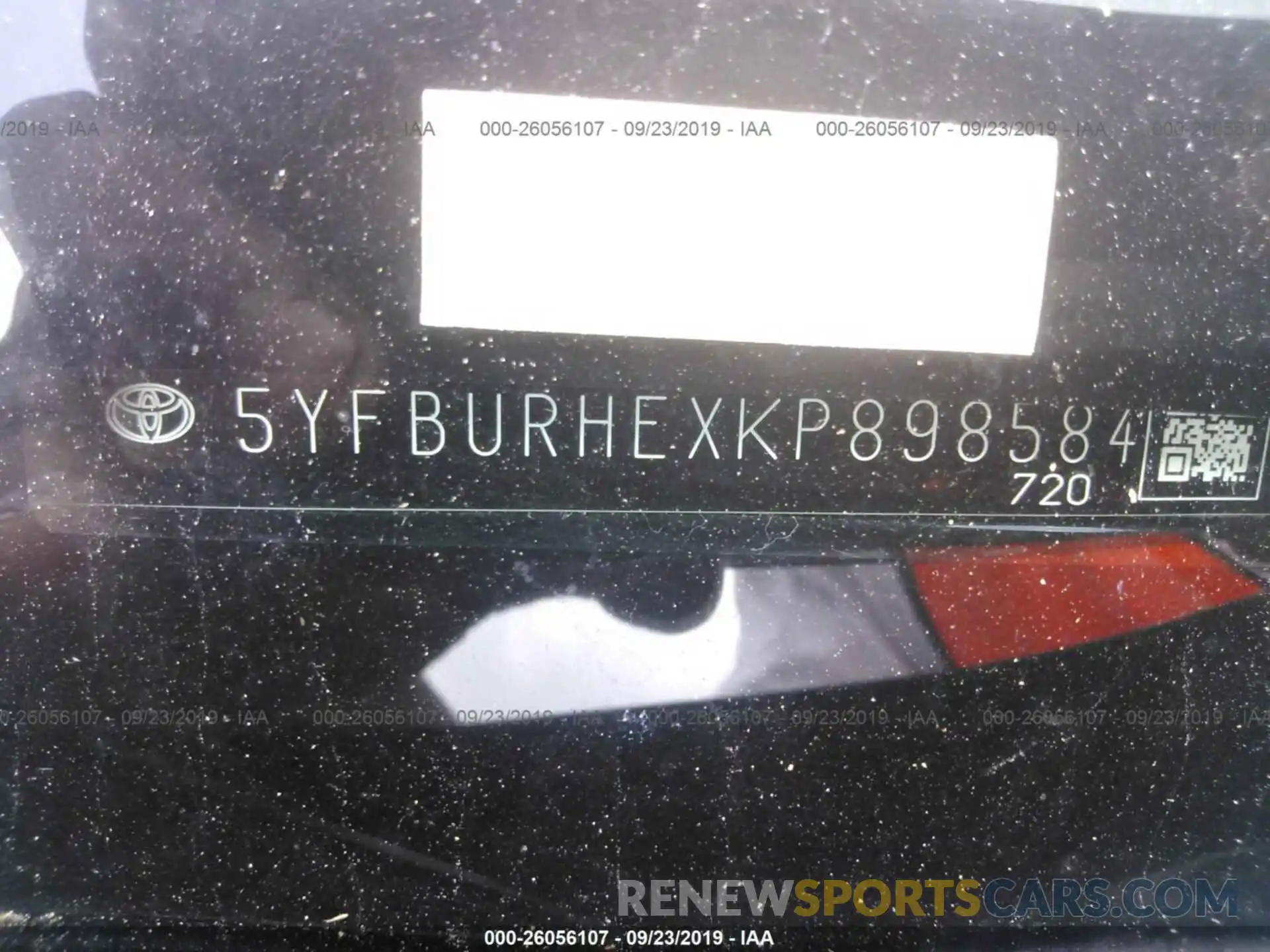 9 Photograph of a damaged car 5YFBURHEXKP898584 TOYOTA COROLLA 2019