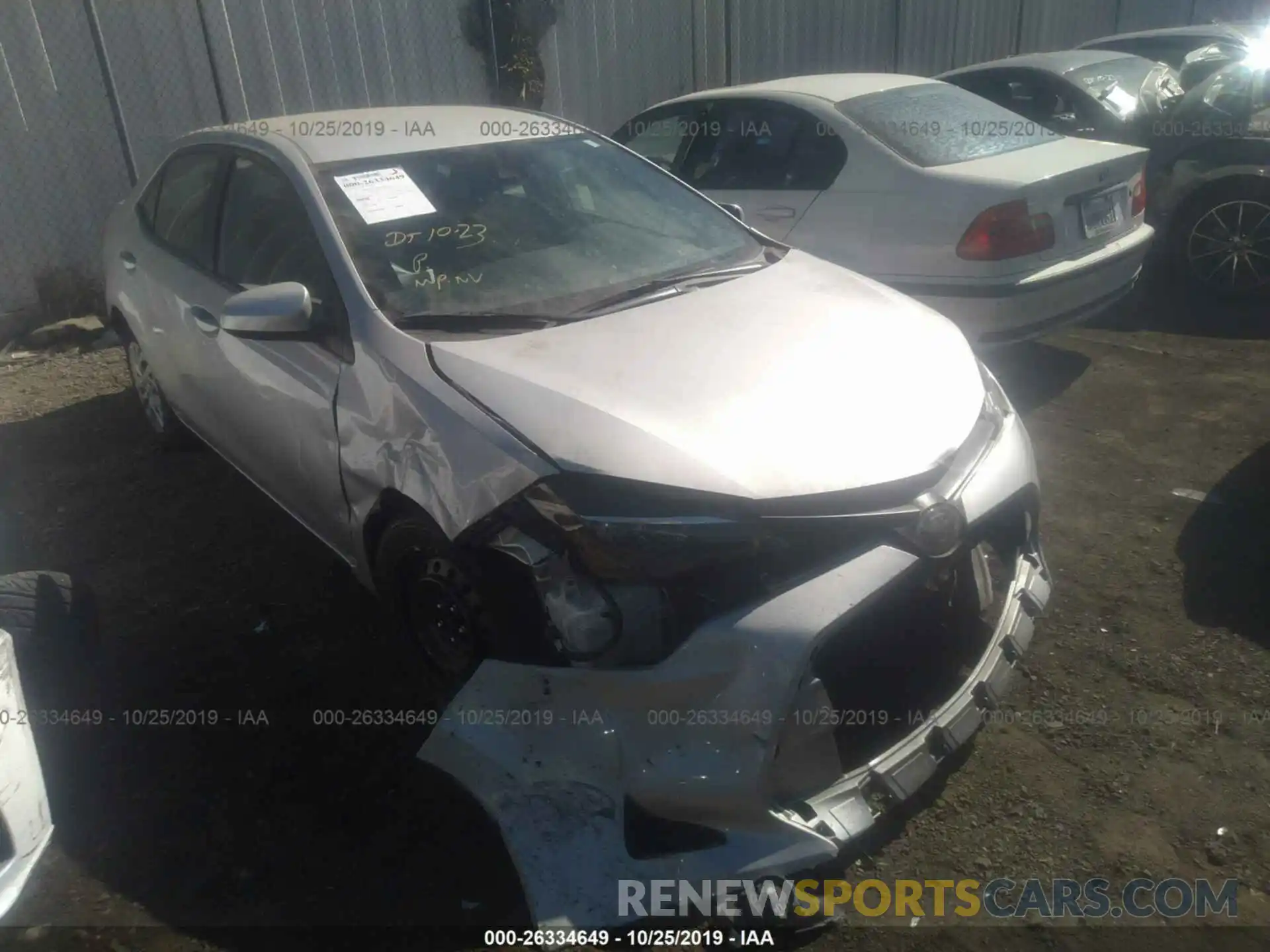 1 Photograph of a damaged car 5YFBURHEXKP922642 TOYOTA COROLLA 2019