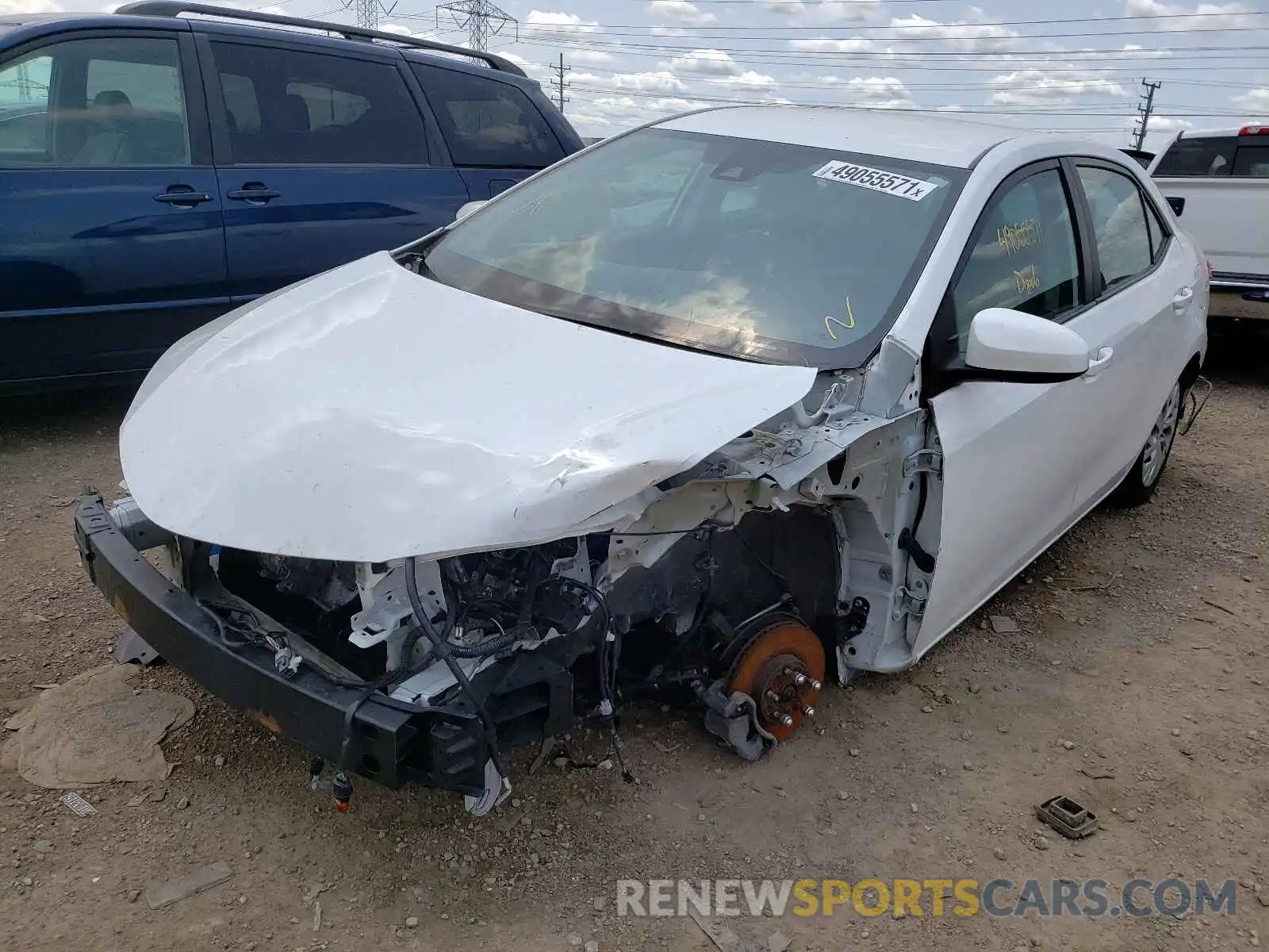 2 Photograph of a damaged car 5YFBURHEXKP936105 TOYOTA COROLLA 2019