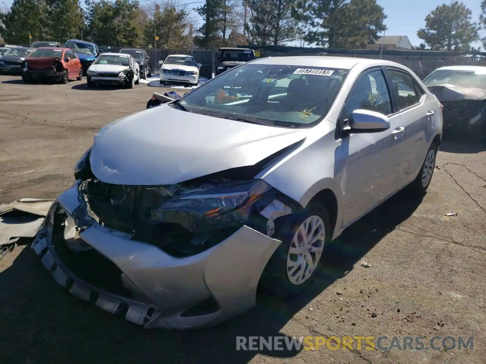 2 Photograph of a damaged car 5YFBURHEXKP936735 TOYOTA COROLLA 2019