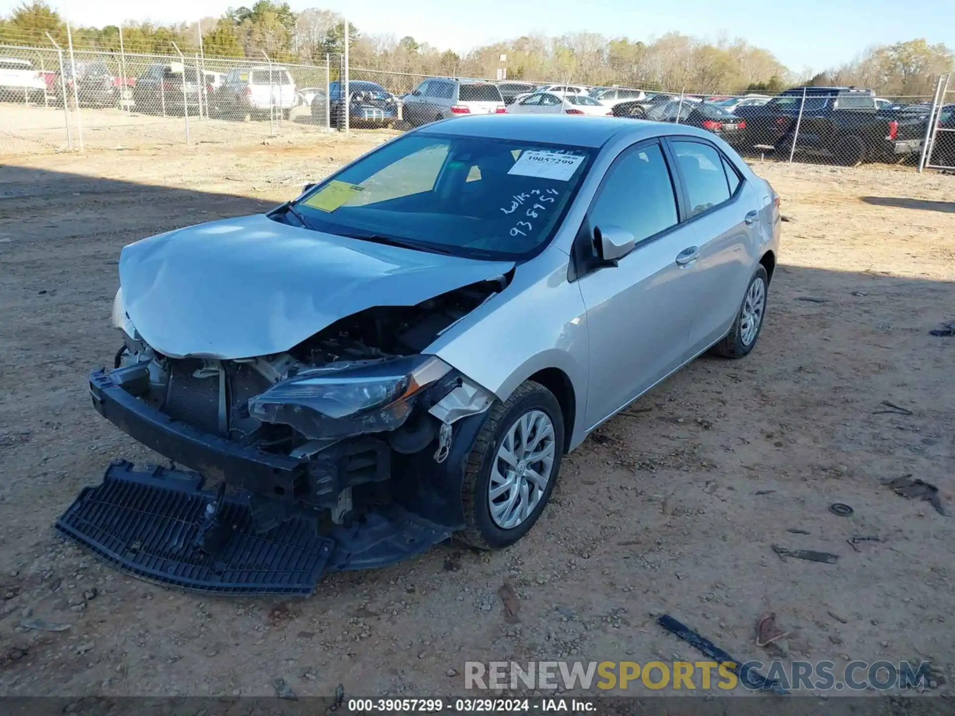 2 Photograph of a damaged car 5YFBURHEXKP938954 TOYOTA COROLLA 2019