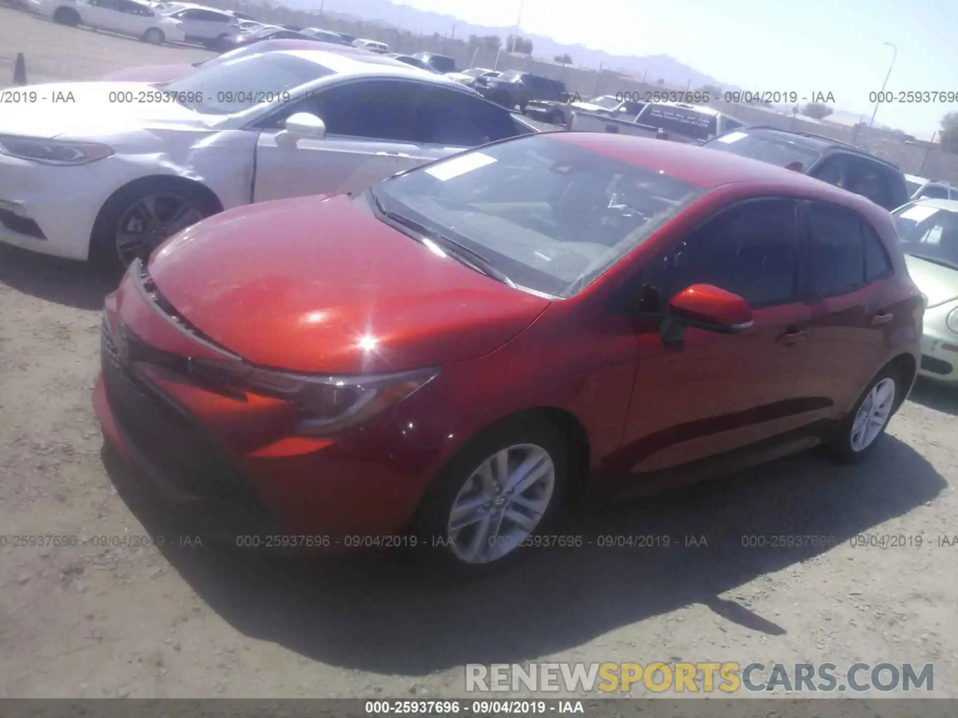 2 Photograph of a damaged car JTNK4RBE0K3007019 TOYOTA COROLLA 2019