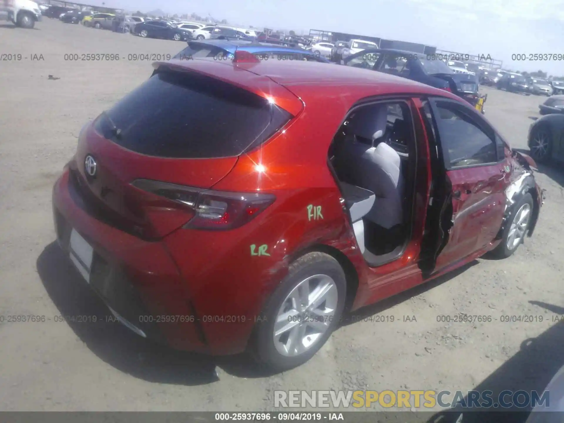 4 Photograph of a damaged car JTNK4RBE0K3007019 TOYOTA COROLLA 2019