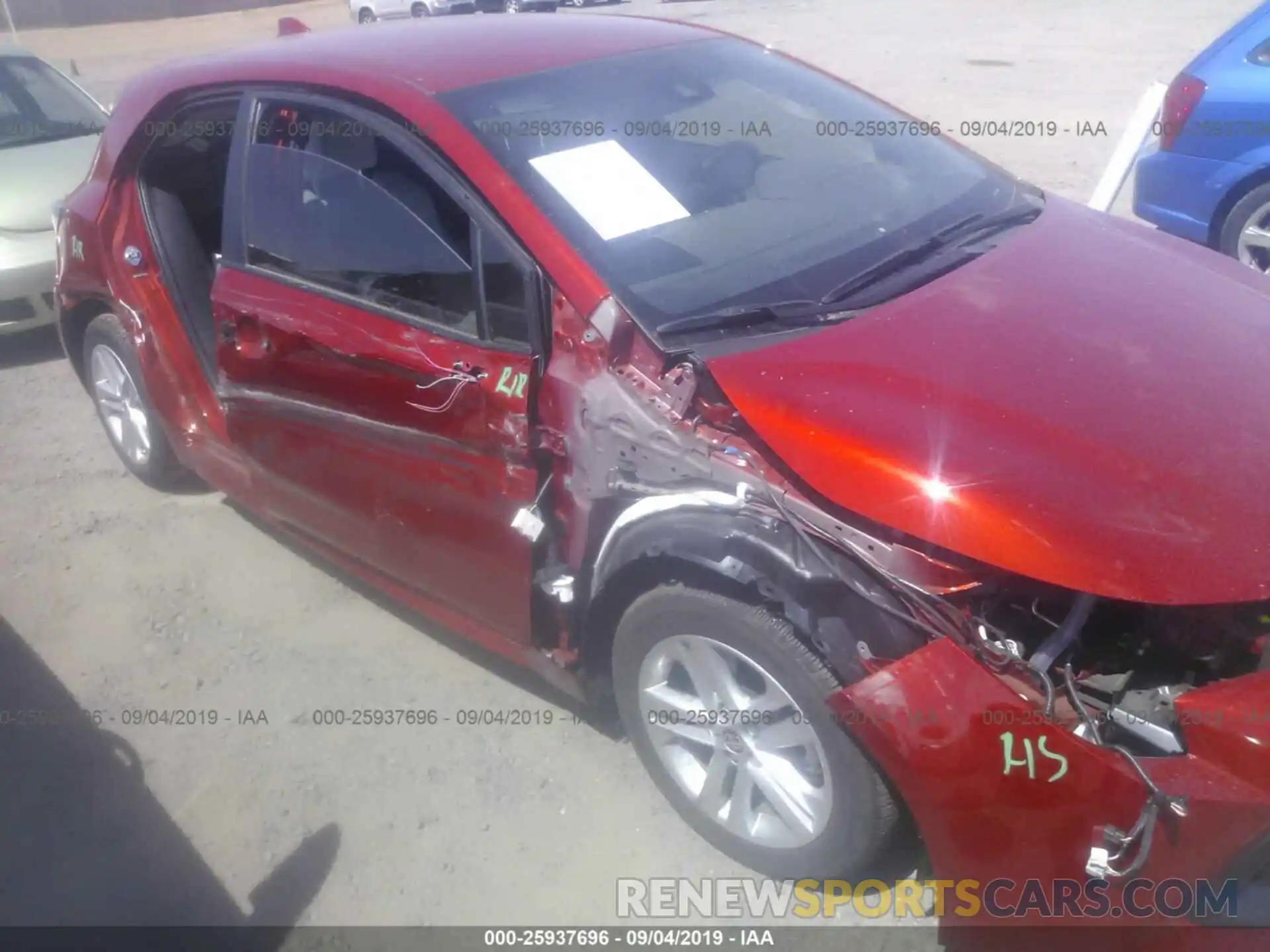 6 Photograph of a damaged car JTNK4RBE0K3007019 TOYOTA COROLLA 2019