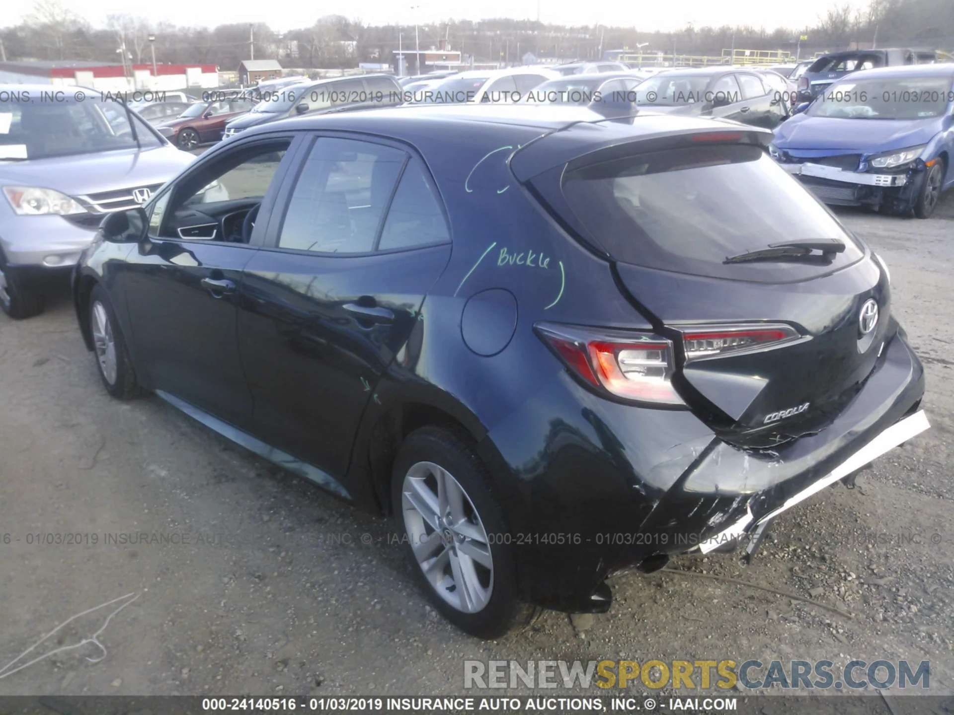 3 Photograph of a damaged car JTNK4RBE0K3007201 TOYOTA COROLLA 2019